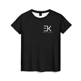 Женская футболка 3D с принтом ЕГОР КРИД (НА СПИНЕ) , 100% полиэфир ( синтетическое хлопкоподобное полотно) | прямой крой, круглый вырез горловины, длина до линии бедер | ek | ek team | family | kreed | егор булаткин | егор крид | ек | крид
