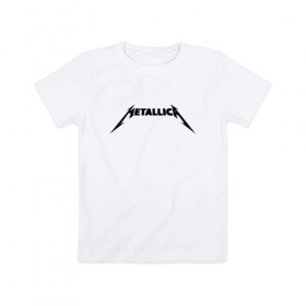 Детская футболка хлопок с принтом METALLICA (НА СПИНЕ) , 100% хлопок | круглый вырез горловины, полуприлегающий силуэт, длина до линии бедер | metallica | металлика