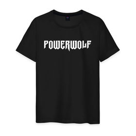 Мужская футболка хлопок с принтом POWERWOLF , 100% хлопок | прямой крой, круглый вырез горловины, длина до линии бедер, слегка спущенное плечо. | powerwolf | wolf