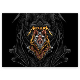 Поздравительная открытка с принтом Metallica  , 100% бумага | плотность бумаги 280 г/м2, матовая, на обратной стороне линовка и место для марки
 | american | bat | bones | emblem | fangs | james hetfield | kirk hammett | metal band | metallica | mouse | music | rock | vampire | американская | вампир | джеймс хетфилд | кирк хэмметт | клыки | кости | ларс ульрих | летучая | метал группа | мет