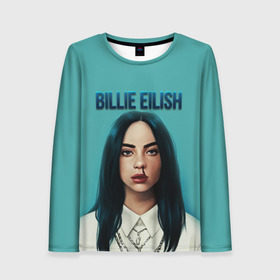 Женский лонгслив 3D с принтом BILLIE EILISH , 100% полиэстер | длинные рукава, круглый вырез горловины, полуприлегающий силуэт | ayelish | bad guy | bellyache | bilie eilish | bilie elish | billie | billie eilish | eilish | electronic | elish | music | били айлиш | билли айлиш | эйлиш | элиш