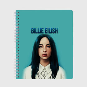 Тетрадь с принтом BILLIE EILISH , 100% бумага | 48 листов, плотность листов — 60 г/м2, плотность картонной обложки — 250 г/м2. Листы скреплены сбоку удобной пружинной спиралью. Уголки страниц и обложки скругленные. Цвет линий — светло-серый
 | ayelish | bad guy | bellyache | bilie eilish | bilie elish | billie | billie eilish | eilish | electronic | elish | music | били айлиш | билли айлиш | эйлиш | элиш