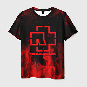 Мужская футболка 3D с принтом RAMMSTEIN , 100% полиэфир | прямой крой, круглый вырез горловины, длина до линии бедер | Тематика изображения на принте: fire | flake | rammstein | smoke | дым | огонь | пламя | пожар | рамштайн