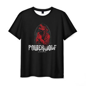 Мужская футболка 3D с принтом Powerwolf , 100% полиэфир | прямой крой, круглый вырез горловины, длина до линии бедер | Тематика изображения на принте: powerwolf | метал | повервольф | повервульф | рок