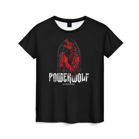 Женская футболка 3D с принтом Powerwolf , 100% полиэфир ( синтетическое хлопкоподобное полотно) | прямой крой, круглый вырез горловины, длина до линии бедер | Тематика изображения на принте: powerwolf | метал | повервольф | повервульф | рок
