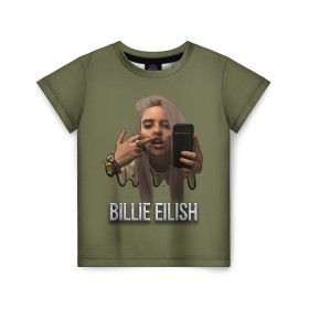 Детская футболка 3D с принтом BILLIE EILISH , 100% гипоаллергенный полиэфир | прямой крой, круглый вырез горловины, длина до линии бедер, чуть спущенное плечо, ткань немного тянется | Тематика изображения на принте: ayelish | bad guy | bellyache | bilie eilish | bilie elish | billie | billie eilish | eilish | electronic | elish | music | били айлиш | билли айлиш | эйлиш | элиш