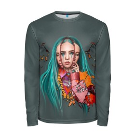 Мужской лонгслив 3D с принтом BILLIE EILISH , 100% полиэстер | длинные рукава, круглый вырез горловины, полуприлегающий силуэт | ayelish | bad guy | bellyache | bilie eilish | bilie elish | billie | billie eilish | eilish | electronic | elish | music | били айлиш | билли айлиш | эйлиш | элиш