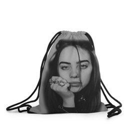 Рюкзак-мешок 3D с принтом BILLIE EILISH , 100% полиэстер | плотность ткани — 200 г/м2, размер — 35 х 45 см; лямки — толстые шнурки, застежка на шнуровке, без карманов и подкладки | ayelish | bad guy | bellyache | bilie eilish | bilie elish | billie | billie eilish | eilish | electronic | elish | music | били айлиш | билли айлиш | эйлиш | элиш