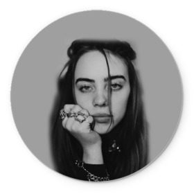 Коврик для мышки круглый с принтом BILLIE EILISH , резина и полиэстер | круглая форма, изображение наносится на всю лицевую часть | ayelish | bad guy | bellyache | bilie eilish | bilie elish | billie | billie eilish | eilish | electronic | elish | music | били айлиш | билли айлиш | эйлиш | элиш