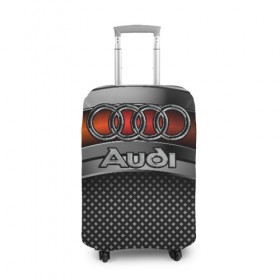 Чехол для чемодана 3D с принтом Audi Metal , 86% полиэфир, 14% спандекс | двустороннее нанесение принта, прорези для ручек и колес | audi | metal | авто | ауди | железо | кольчуга | лого авто | метал | металлическая | сетка | сталь | цепи
