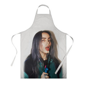 Фартук 3D с принтом BILLIE EILISH , 100% полиэстер | общий размер — 65 х 85 см, ширина нагрудника — 26 см, горловина — 53 см, длина завязок — 54 см, общий обхват в поясе — 173 см. Принт на завязках и на горловине наносится с двух сторон, на основной части фартука — только с внешней стороны | ayelish | bad guy | bellyache | bilie eilish | bilie elish | billie | billie eilish | eilish | electronic | elish | music | били айлиш | билли айлиш | эйлиш | элиш