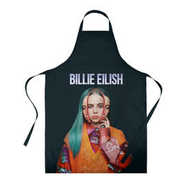 Фартук 3D с принтом BILLIE EILISH , 100% полиэстер | общий размер — 65 х 85 см, ширина нагрудника — 26 см, горловина — 53 см, длина завязок — 54 см, общий обхват в поясе — 173 см. Принт на завязках и на горловине наносится с двух сторон, на основной части фартука — только с внешней стороны | ayelish | bad guy | bellyache | bilie eilish | bilie elish | billie | billie eilish | eilish | electronic | elish | music | били айлиш | билли айлиш | эйлиш | элиш