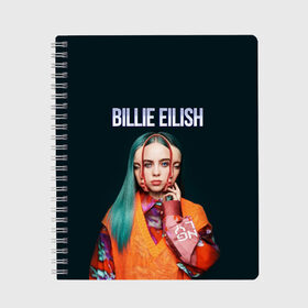 Тетрадь с принтом BILLIE EILISH , 100% бумага | 48 листов, плотность листов — 60 г/м2, плотность картонной обложки — 250 г/м2. Листы скреплены сбоку удобной пружинной спиралью. Уголки страниц и обложки скругленные. Цвет линий — светло-серый
 | ayelish | bad guy | bellyache | bilie eilish | bilie elish | billie | billie eilish | eilish | electronic | elish | music | били айлиш | билли айлиш | эйлиш | элиш