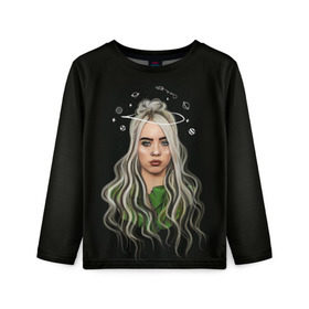 Детский лонгслив 3D с принтом BILLIE EILISH , 100% полиэстер | длинные рукава, круглый вырез горловины, полуприлегающий силуэт
 | ayelish | bad guy | bellyache | bilie eilish | bilie elish | billie | billie eilish | eilish | electronic | elish | music | били айлиш | билли айлиш | эйлиш | элиш