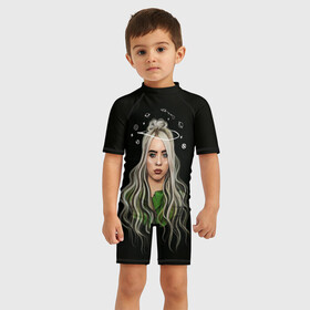 Детский купальный костюм 3D с принтом BILLIE EILISH , Полиэстер 85%, Спандекс 15% | застежка на молнии на спине | ayelish | bad guy | bellyache | bilie eilish | bilie elish | billie | billie eilish | eilish | electronic | elish | music | били айлиш | билли айлиш | эйлиш | элиш