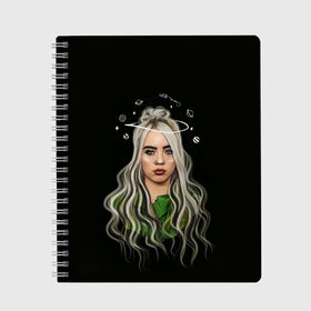 Тетрадь с принтом BILLIE EILISH , 100% бумага | 48 листов, плотность листов — 60 г/м2, плотность картонной обложки — 250 г/м2. Листы скреплены сбоку удобной пружинной спиралью. Уголки страниц и обложки скругленные. Цвет линий — светло-серый
 | ayelish | bad guy | bellyache | bilie eilish | bilie elish | billie | billie eilish | eilish | electronic | elish | music | били айлиш | билли айлиш | эйлиш | элиш