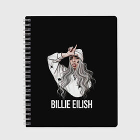 Тетрадь с принтом BILLIE EILISH , 100% бумага | 48 листов, плотность листов — 60 г/м2, плотность картонной обложки — 250 г/м2. Листы скреплены сбоку удобной пружинной спиралью. Уголки страниц и обложки скругленные. Цвет линий — светло-серый
 | ayelish | bad guy | bellyache | bilie eilish | bilie elish | billie | billie eilish | eilish | electronic | elish | music | били айлиш | билли айлиш | эйлиш | элиш