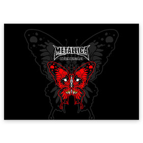Поздравительная открытка с принтом Metallica  , 100% бумага | плотность бумаги 280 г/м2, матовая, на обратной стороне линовка и место для марки
 | american | butterfly | devil | fangs | james hetfield | kirk hammett | metal band | metallica | music | mystic | red | rock | skull | vampire | американская | бабочка | вампир | джеймс хетфилд | дьявол | кирк хэмметт | клыки | красная | ларс ульрих | мета