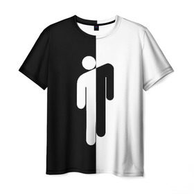 Мужская футболка 3D с принтом BILLIE EILISH , 100% полиэфир | прямой крой, круглый вырез горловины, длина до линии бедер | Тематика изображения на принте: be | billie | billie eilish | билли | билли айлиш