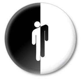 Значок с принтом BILLIE EILISH ,  металл | круглая форма, металлическая застежка в виде булавки | Тематика изображения на принте: be | billie | billie eilish | билли | билли айлиш