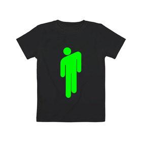 Детская футболка хлопок с принтом BILLIE EILISH (НА СПИНЕ) , 100% хлопок | круглый вырез горловины, полуприлегающий силуэт, длина до линии бедер | be | billie | billie eilish | билли | билли айлиш