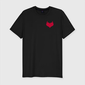 Мужская футболка премиум с принтом Lucifer wings , 92% хлопок, 8% лайкра | приталенный силуэт, круглый вырез ворота, длина до линии бедра, короткий рукав | дьявольское сердечко | коварный | крылья | лайк | рога | сердце | чёртик