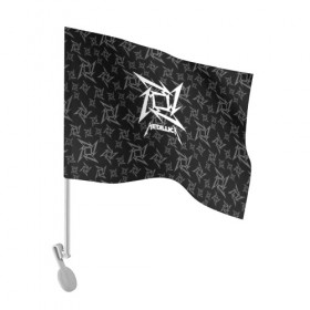 Флаг для автомобиля с принтом METALLICA , 100% полиэстер | Размер: 30*21 см | metallica | metallica logo | rock | метал группа | металл | металлика логотип | музыка | рок | трэш метал | хеви метал