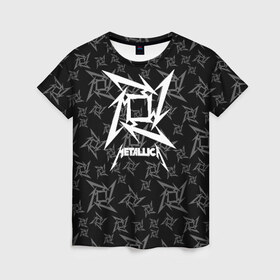 Женская футболка 3D с принтом METALLICA , 100% полиэфир ( синтетическое хлопкоподобное полотно) | прямой крой, круглый вырез горловины, длина до линии бедер | metallica | metallica logo | rock | метал группа | металл | металлика логотип | музыка | рок | трэш метал | хеви метал
