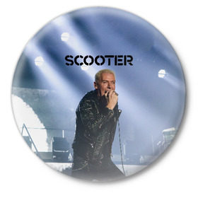 Значок с принтом Scooter ,  металл | круглая форма, металлическая застежка в виде булавки | scooter | германия | клуб | клубная музыка | музыка | немецкая группа | скутер | танцевальная | электронная