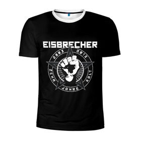 Мужская футболка 3D спортивная с принтом EISBRECHER , 100% полиэстер с улучшенными характеристиками | приталенный силуэт, круглая горловина, широкие плечи, сужается к линии бедра | eisbrecher | metal | rock | метал | рок