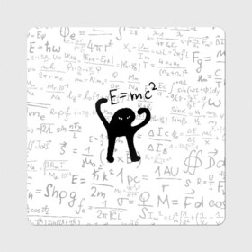 Магнит виниловый Квадрат с принтом ЪУЪ СЪУКА E=mc2 , полимерный материал с магнитным слоем | размер 9*9 см, закругленные углы | Тематика изображения на принте: cat | emc 2 | emc2 | mem | memes | truxkot19 | знаменитые формулы | интернет приколы | кот | мем | мем кот | физика | формулы | ъуъ | ъуъ съука | эйнштейн