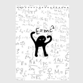 Скетчбук с принтом ЪУЪ СЪУКА E=mc2 , 100% бумага
 | 48 листов, плотность листов — 100 г/м2, плотность картонной обложки — 250 г/м2. Листы скреплены сверху удобной пружинной спиралью | Тематика изображения на принте: cat | emc 2 | emc2 | mem | memes | truxkot19 | знаменитые формулы | интернет приколы | кот | мем | мем кот | физика | формулы | ъуъ | ъуъ съука | эйнштейн