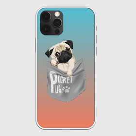Чехол для iPhone 12 Pro с принтом Карманный мопс , силикон | область печати: задняя сторона чехла, без боковых панелей | pug | карман | карманный мопс | малыш | милый | мопс | пес | песик | собака | собачка