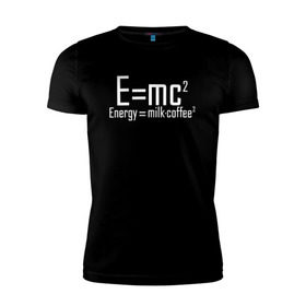 Мужская футболка премиум с принтом E=mc2 , 92% хлопок, 8% лайкра | приталенный силуэт, круглый вырез ворота, длина до линии бедра, короткий рукав | emc 2 | emc2 | знаменитые формулы | физика | формулы | эйнштейн