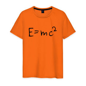 Мужская футболка хлопок с принтом E=mc2 , 100% хлопок | прямой крой, круглый вырез горловины, длина до линии бедер, слегка спущенное плечо. | emc 2 | emc2 | знаменитые формулы | физика | формулы | эйнштейн