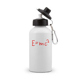 Бутылка спортивная с принтом E=mc2 , металл | емкость — 500 мл, в комплекте две пластиковые крышки и карабин для крепления | emc 2 | emc2 | знаменитые формулы | физика | формулы | эйнштейн