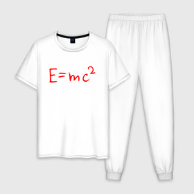 Мужская пижама хлопок с принтом E=mc2 , 100% хлопок | брюки и футболка прямого кроя, без карманов, на брюках мягкая резинка на поясе и по низу штанин
 | emc 2 | emc2 | знаменитые формулы | физика | формулы | эйнштейн