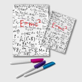 Блокнот с принтом E=mc2 (редач) , 100% бумага | 48 листов, плотность листов — 60 г/м2, плотность картонной обложки — 250 г/м2. Листы скреплены удобной пружинной спиралью. Цвет линий — светло-серый
 | Тематика изображения на принте: emc 2 | emc2 | знаменитые формулы | физика | формулы | эйнштейн