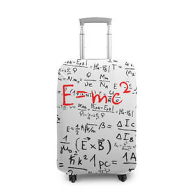 Чехол для чемодана 3D с принтом E=mc2 (редач) , 86% полиэфир, 14% спандекс | двустороннее нанесение принта, прорези для ручек и колес | emc 2 | emc2 | знаменитые формулы | физика | формулы | эйнштейн