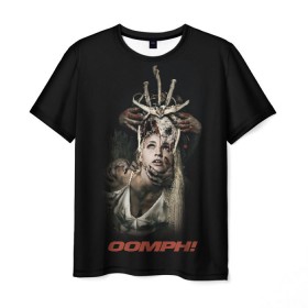 Мужская футболка 3D с принтом OOMPH , 100% полиэфир | прямой крой, круглый вырез горловины, длина до линии бедер | Тематика изображения на принте: metal | oomph | rock | метал | рок