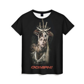 Женская футболка 3D с принтом OOMPH , 100% полиэфир ( синтетическое хлопкоподобное полотно) | прямой крой, круглый вырез горловины, длина до линии бедер | metal | oomph | rock | метал | рок