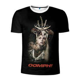 Мужская футболка 3D спортивная с принтом OOMPH , 100% полиэстер с улучшенными характеристиками | приталенный силуэт, круглая горловина, широкие плечи, сужается к линии бедра | Тематика изображения на принте: metal | oomph | rock | метал | рок