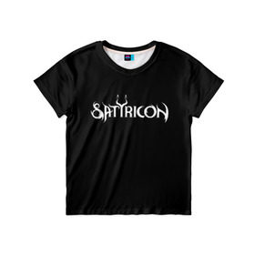 Детская футболка 3D с принтом Satyricon , 100% гипоаллергенный полиэфир | прямой крой, круглый вырез горловины, длина до линии бедер, чуть спущенное плечо, ткань немного тянется | black metal | metal | rock | satyricon | метал | рок