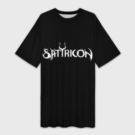 Платье-футболка 3D с принтом Satyricon ,  |  | Тематика изображения на принте: black metal | metal | rock | satyricon | метал | рок