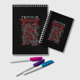 Блокнот с принтом Trivium , 100% бумага | 48 листов, плотность листов — 60 г/м2, плотность картонной обложки — 250 г/м2. Листы скреплены удобной пружинной спиралью. Цвет линий — светло-серый
 | Тематика изображения на принте: metal | rock | trivium | метал | рок