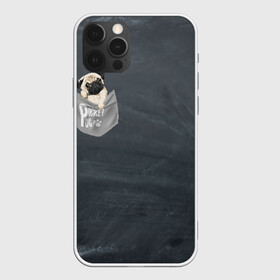 Чехол для iPhone 12 Pro с принтом Карманный мопс , силикон | область печати: задняя сторона чехла, без боковых панелей | pug | карман | карманный мопс | малыш | милый | мопс | пес | песик | собака | собачка