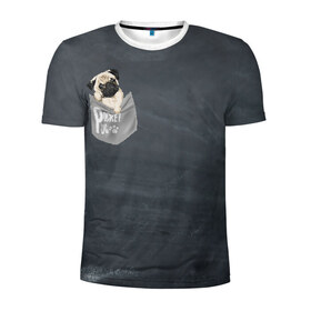 Мужская футболка 3D спортивная с принтом Карманный мопс , 100% полиэстер с улучшенными характеристиками | приталенный силуэт, круглая горловина, широкие плечи, сужается к линии бедра | Тематика изображения на принте: pug | карман | карманный мопс | малыш | милый | мопс | пес | песик | собака | собачка