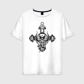 Женская футболка хлопок Oversize с принтом MOTORHEAD , 100% хлопок | свободный крой, круглый ворот, спущенный рукав, длина до линии бедер
 | england | motorhead | моторхед