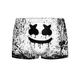 Мужские трусы 3D с принтом MARSHMELLO MELT , 50% хлопок, 50% полиэстер | классическая посадка, на поясе мягкая тканевая резинка | america | dj | marshmello | usa | америка | брызги | краски | маршмелло