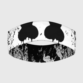 Повязка на голову 3D с принтом MARSHMELLO MELT | МАРШМЕЛЛО ,  |  | america | dj | marshmello | usa | америка | брызги | краски | маршмелло